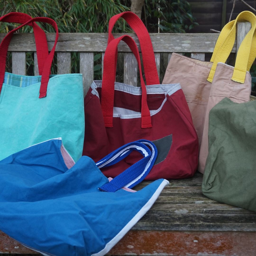 collection of handmade colourful bags